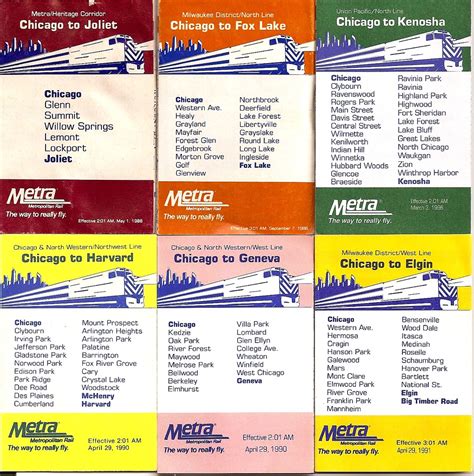 For a more comprehensive list, see List of Metra stations. . Metrarail schedules